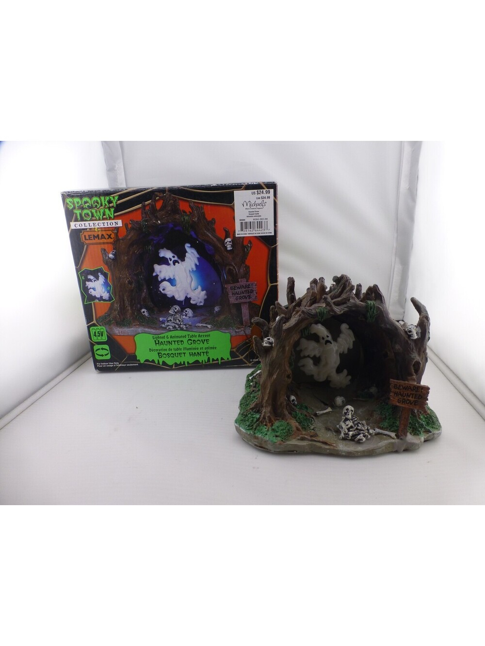Lemax Spooky Town Haunted Grove Lighted Animated Ghost Halloween Village I2
